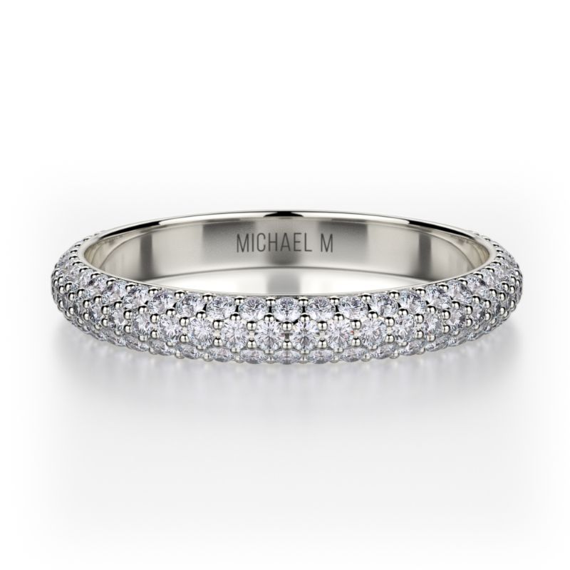 Michael M White Gold Diamond Wedding Band R699B